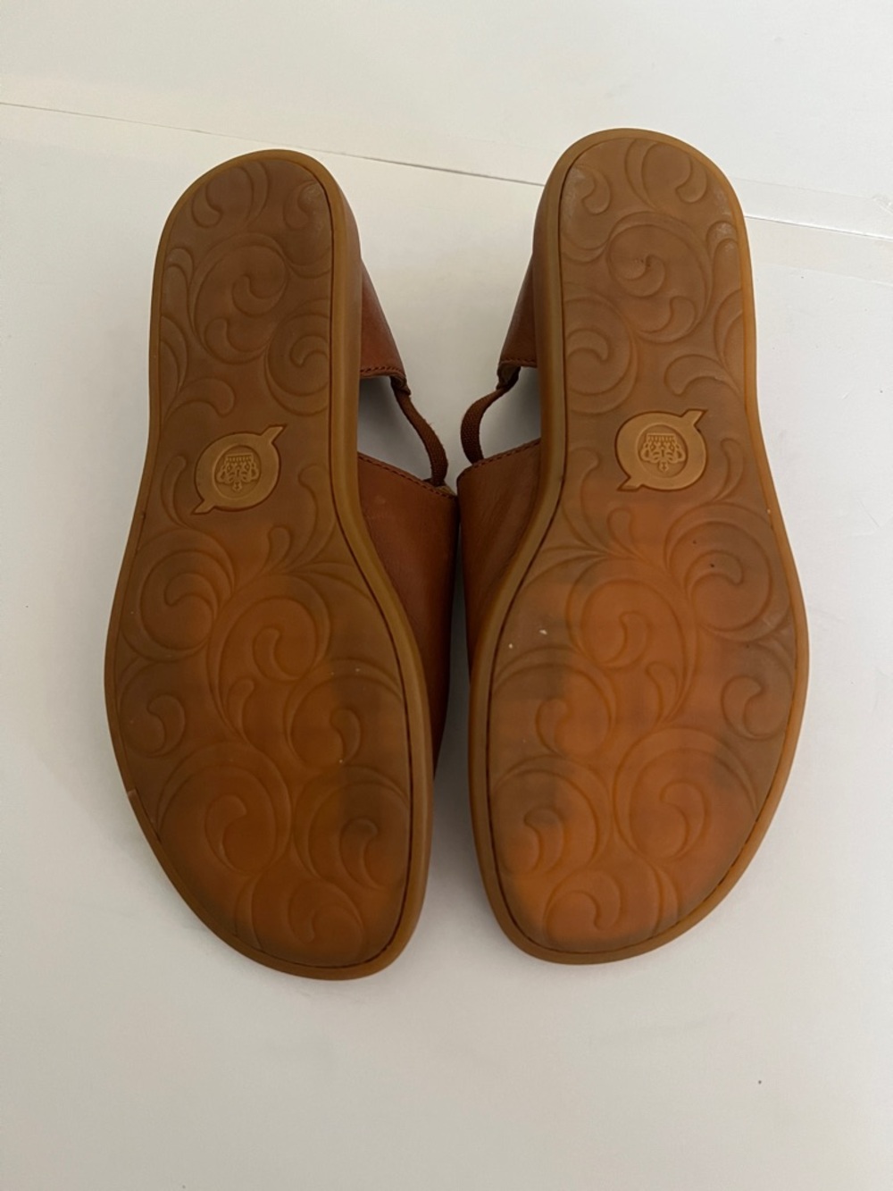 Born Cognac Leather Open-Toe Slingback Sandals - Picture 3 of 6